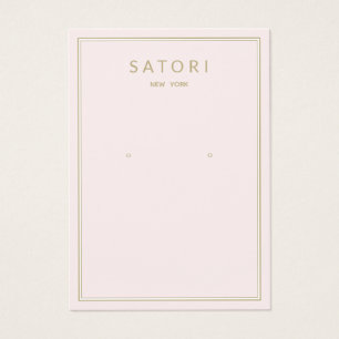 Bleke roze rand met juwelenweergave visitekaartje