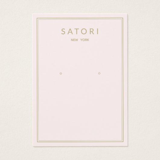 Bleke roze rand met juwelenweergave visitekaartje (Voorkant)