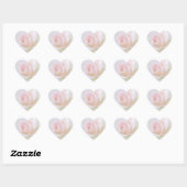 bleke roze roos hart sticker (Vel)