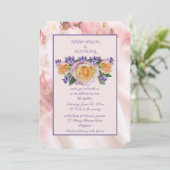 Bleke Roze Roos Met Paarse Accenten Uitnodiging (Staand voorkant)