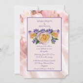 Bleke Roze Roos Met Paarse Accenten Uitnodiging (Voorkant)