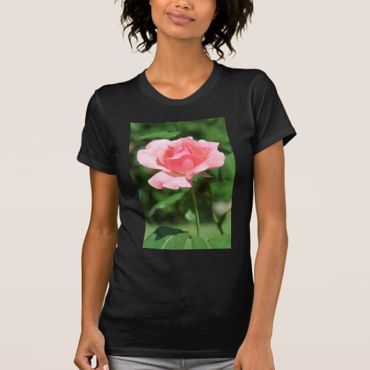 Bleke roze roos t-shirt (Voorkant)