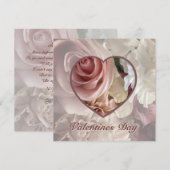 Bleke Roze Roos Valentijnkaart Kaart (Voorkant / Achterkant)