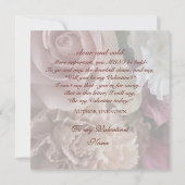 Bleke Roze Roos Valentijnkaart Kaart (Achterkant)