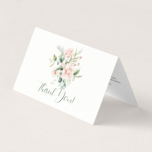 Bleke roze Roses Bouquet Illustratie Visitekaartje (Voorkant)