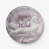 Bleke roze roze Borden, 101e verjaardag Papieren Bordje (Voorkant)