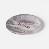 Bleke roze roze Borden, 105e verjaardag Papieren Bordje (Gekanteld)