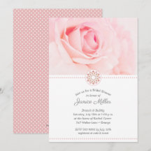 Bleke Roze Roze Floral Bridal Shower Invitaties