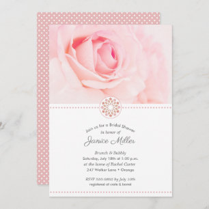 Bleke Roze Roze Floral Bridal Shower Invitaties
