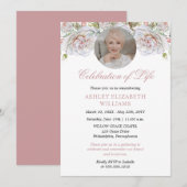 Bleke roze rozen bloedige viering van het leven kaart (Voorkant / Achterkant)