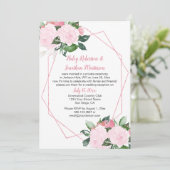 Bleke Roze Rozen Geometrische Ontvangst Only | Kaart (Staand voorkant)