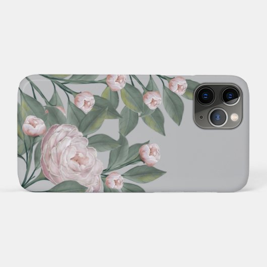 Bleke Roze Rozen Met bewerkbare achtergrond   Case-Mate iPhone Case (Achterkant (horizontaal))