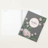 Bleke roze rozen met bewerkbare achtergrond planner (Display)