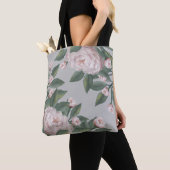 Bleke Roze Rozen Met bewerkbare achtergrond Tote Bag (Dichtbij)