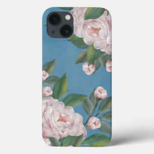 Bleke roze rozen met blauw marineachtergrond Case-Mate iPhone case