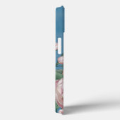 Bleke roze rozen met blauw marineachtergrond Case-Mate iPhone case (Achterkant / Rechts)