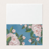 Bleke roze rozen met blauw marineachtergrond kaart (Buitenkant ongevouwen)