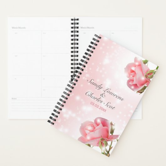 Bleke roze rozen planner (Display)