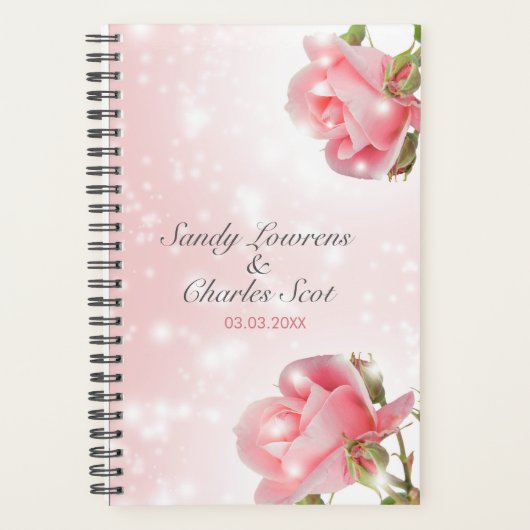 Bleke roze rozen planner (Voorkant)