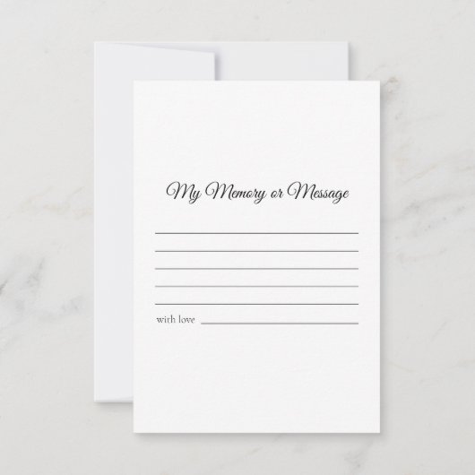 Bleke roze rozenbloem Deel een geheugenbegrafenis Notitiekaartje (Achterkant)