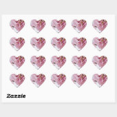 Bleke Roze Sakura Kersenbloesem Hart Sticker (Vel)