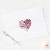 Bleke Roze Sakura Kersenbloesem Hart Sticker (Envelop)