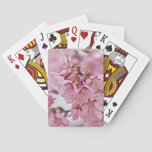 Bleke Roze Sakura Kersenbloesem Pokerkaarten (Achterkant)
