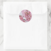 Bleke Roze Sakura Kersenbloesem Ronde Sticker (Tas)