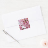 Bleke Roze Sakura Kersenbloesem Vierkante Sticker (Envelop)