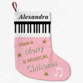 Bleke Roze Schattigee Feestelijke Pianotoetsen Gep Kleine Kerstsok (Voorkant)