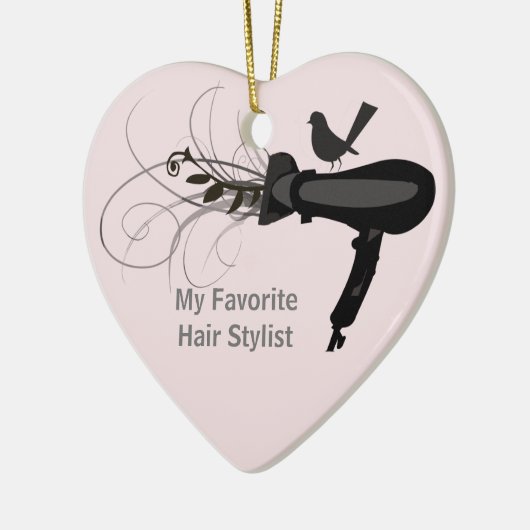 Bleke roze schoonheid salon hair stylist appreciat keramisch ornament (Links)