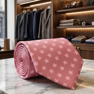 Bleke Roze Sterren Op Zachte Roze Achtergrond Kleu Stropdas