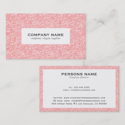 Bleke roze textuur Afdrukken Visitekaartje (Voorkant / Achterkant)