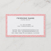 Bleke roze textuur Afdrukken Visitekaartje (Achterkant)