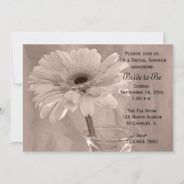 Bleke roze tintanted Daisy Bridal Shower Kaart