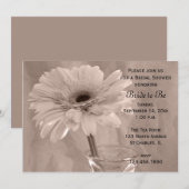 Bleke roze tintanted Daisy Bridal Shower Kaart (Voorkant / Achterkant)