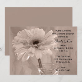 Bleke roze tintanted Daisy Bridal Shower Kaart