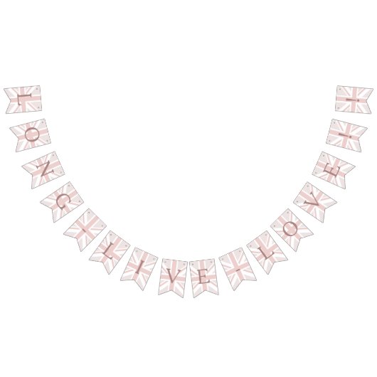Bleke Roze Union Jack Lang leve de liefde Bunting Vlaggetjes (Alle)
