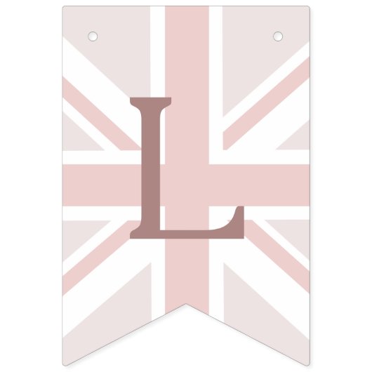 Bleke Roze Union Jack Lang leve de liefde Bunting  Vlaggetjes (Eerste vlag)