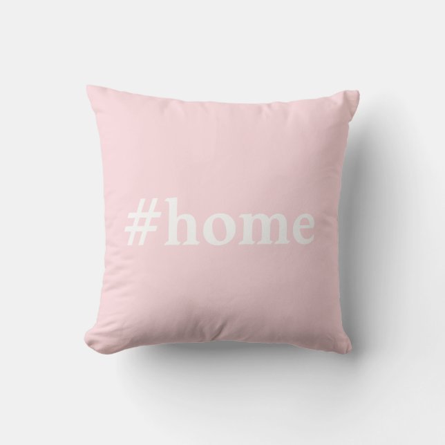 Bleke roze vaste kleur #Home Kussen (Voorkant)
