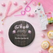 Bleke Roze Vervaagde Typografie Afstudeerfeest Papieren Bordje (Feest)