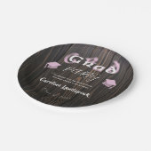 Bleke Roze Vervaagde Typografie Afstudeerfeest Papieren Bordje (Gekanteld)