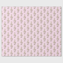 Bleke Roze Vioolsleutel Muzieksymbool Muziek Minna Cadeaupapier
