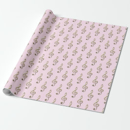 Bleke Roze Vioolsleutel Muzieksymbool Muziek Minna Cadeaupapier