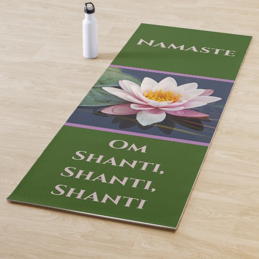 Bleke Roze Waterlelie/Namaste/Om Shanti Yogamat (In situ)