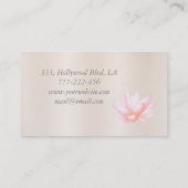 Bleke roze waterverf lotusbloem visitekaartje (Achterkant)