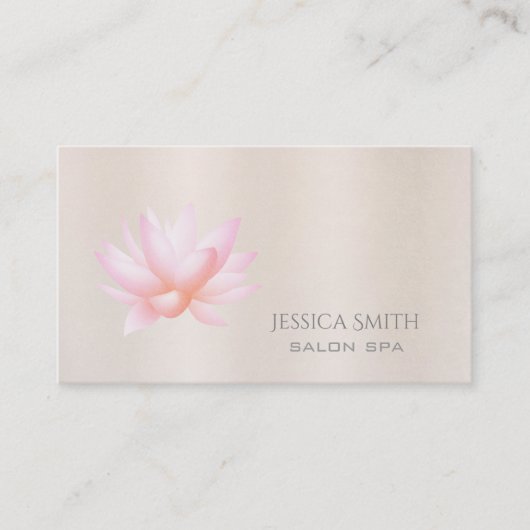 Bleke roze waterverf lotusbloem visitekaartje (Voorkant)