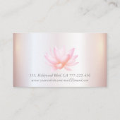 Bleke roze waterverf lotusbloem visitekaartje (Achterkant)
