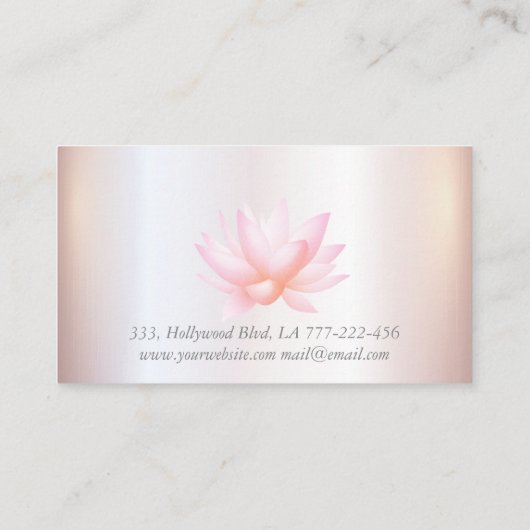 Bleke roze waterverf lotusbloem visitekaartje (Achterkant)