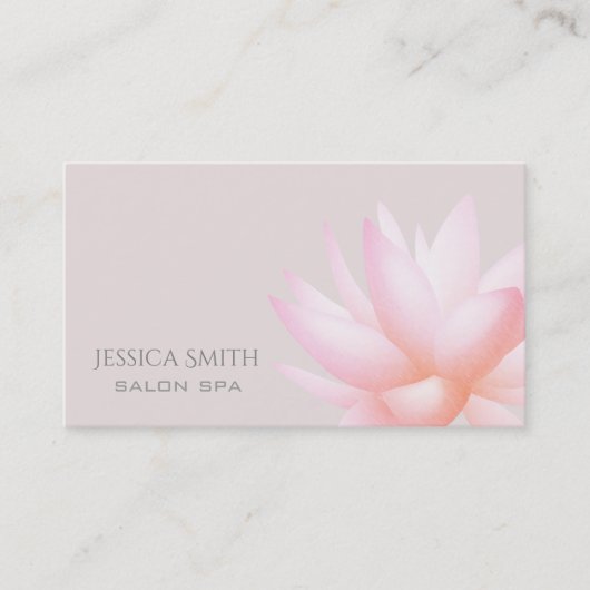 Bleke roze waterverf lotusbloem visitekaartje (Voorkant)